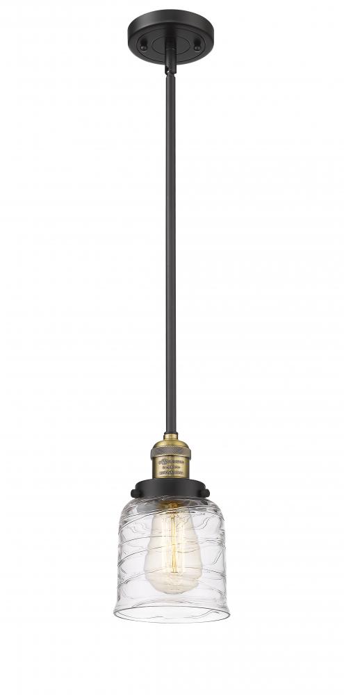 Bell - 1 Light - 5 inch - Black Antique Brass - Stem Hung - Mini Pendant