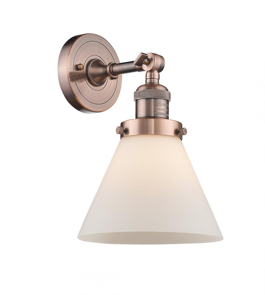 Cone - 1 Light - 8 inch - Antique Copper - Adjustable Sconce