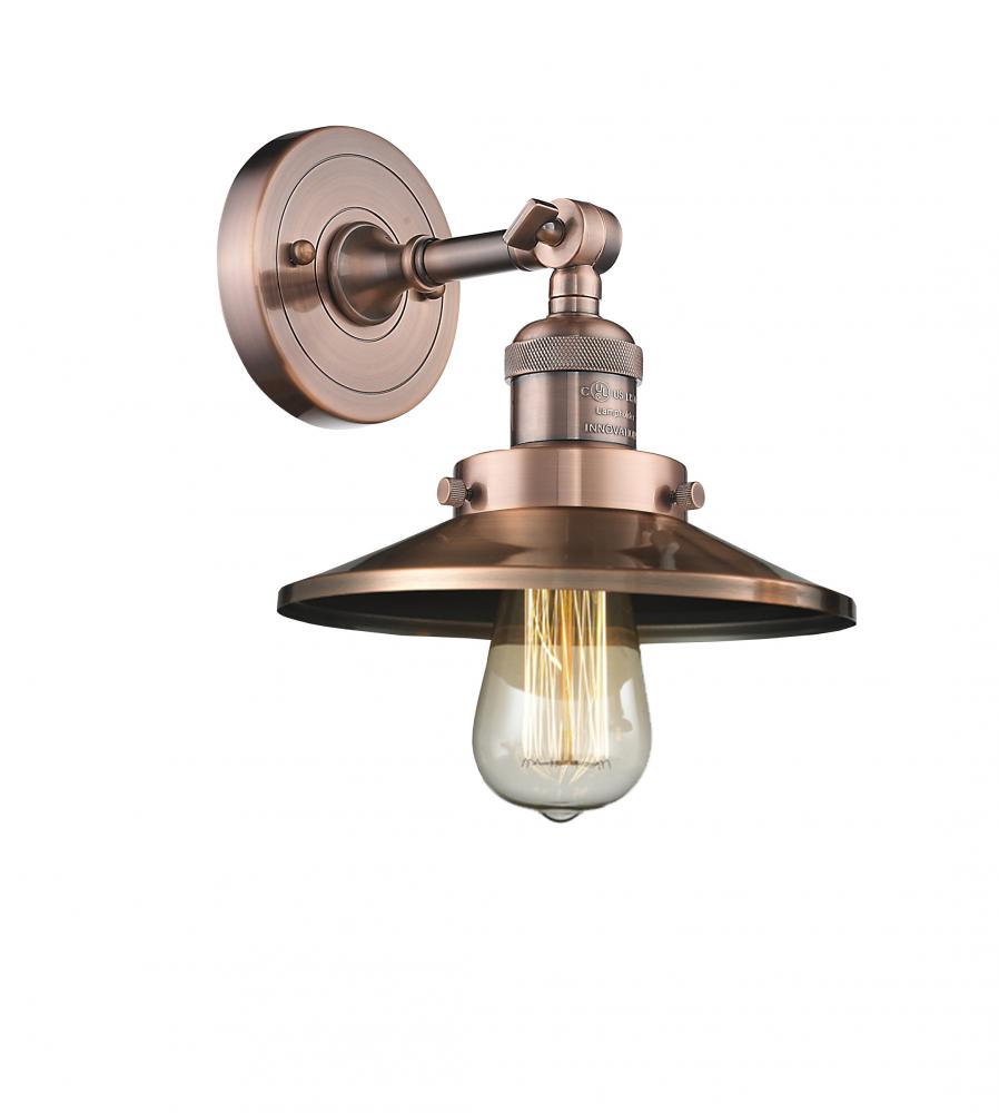 Railroad - 1 Light - 8 inch - Antique Copper - Adjustable Sconce