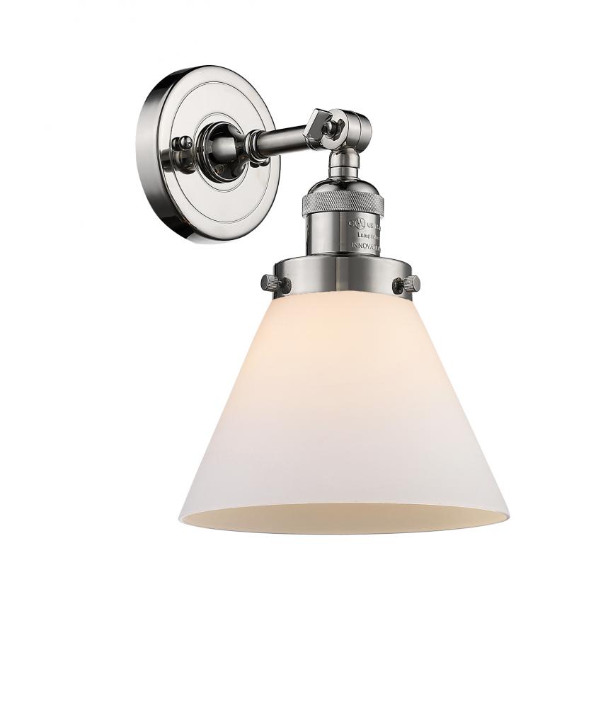 Cone - 1 Light - 8 inch - Polished Nickel - Adjustable Sconce