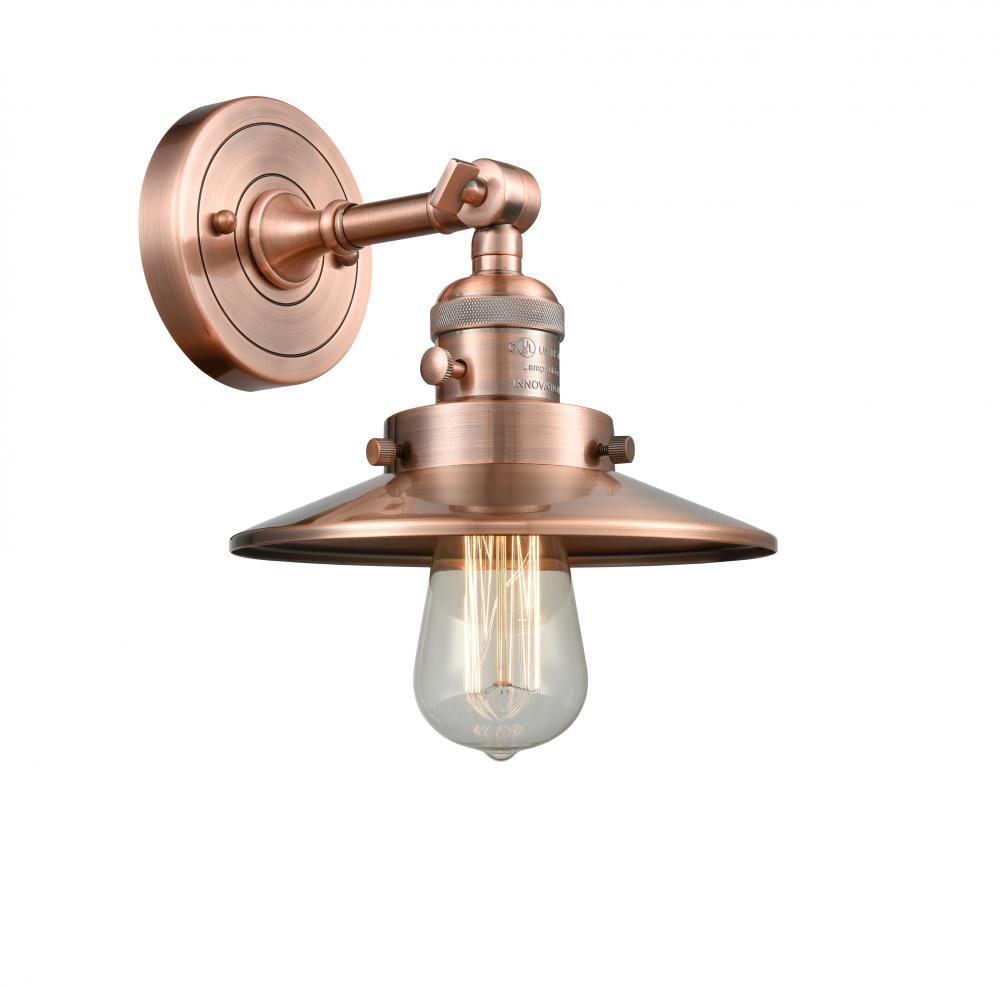 Railroad - 1 Light - 8 inch - Antique Copper - Adjustable Sconce