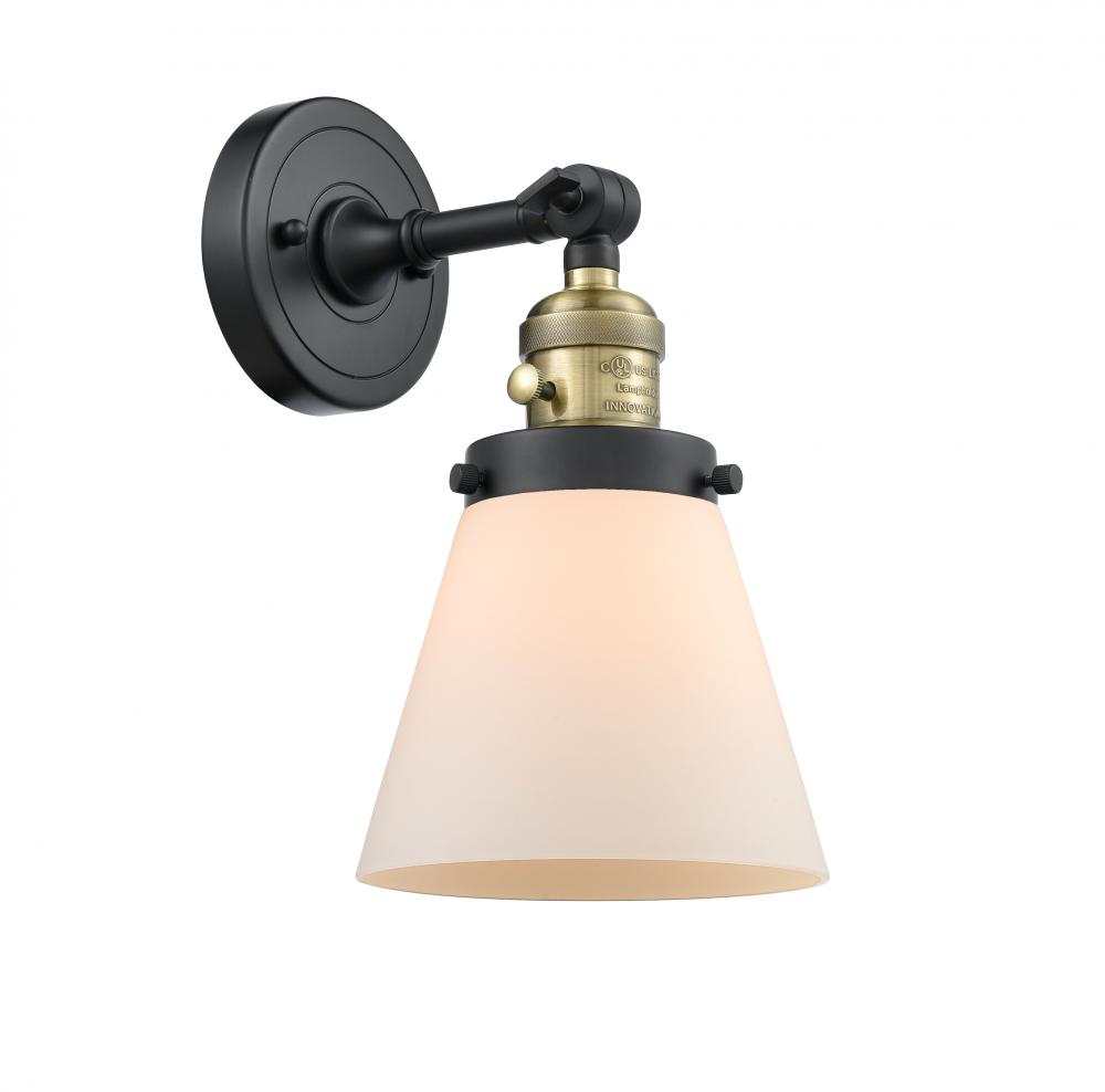 Cone - 1 Light - 6 inch - Black Antique Brass - Adjustable Sconce