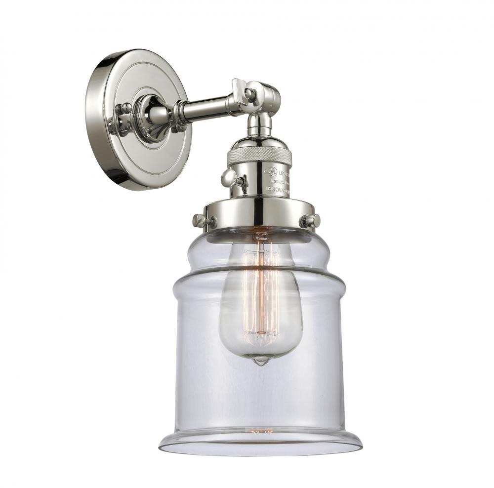 Canton - 1 Light - 7 inch - Polished Nickel - Adjustable Sconce