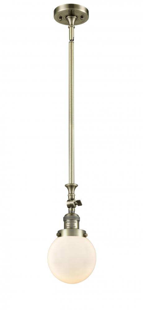 Beacon - 1 Light - 6 inch - Antique Brass - Stem Hung - Adjustable Mini Pendant
