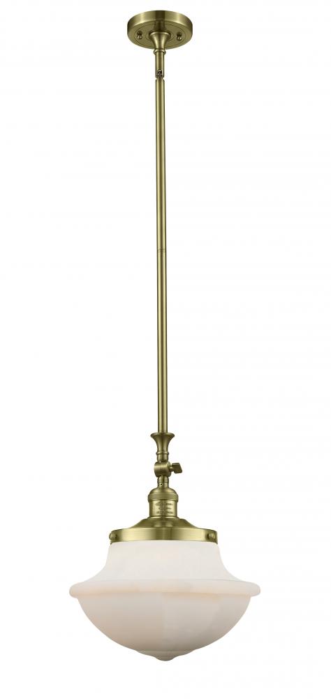Oxford - 1 Light - 12 inch - Antique Brass - Stem Hung - Adjustable Mini Pendant