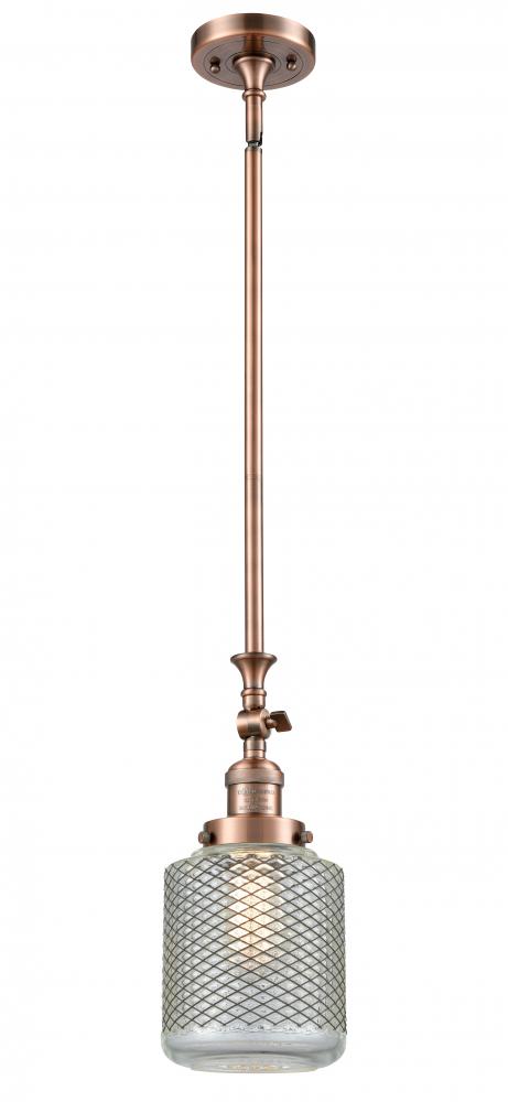 Stanton - 1 Light - 6 inch - Antique Copper - Stem Hung - Adjustable Mini Pendant