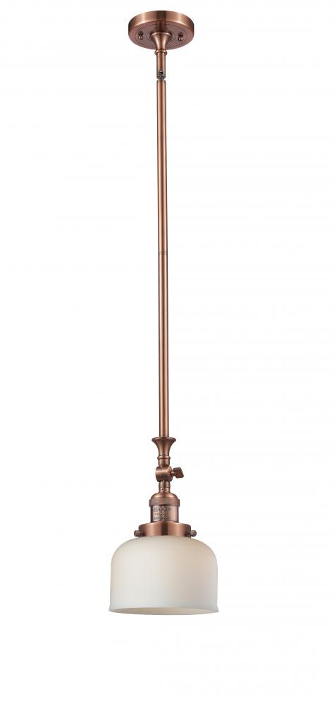 Bell - 1 Light - 8 inch - Antique Copper - Stem Hung - Adjustable Mini Pendant