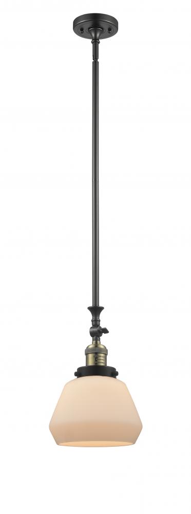 Fulton - 1 Light - 7 inch - Black Antique Brass - Stem Hung - Adjustable Mini Pendant