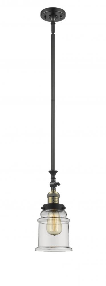 Canton - 1 Light - 6 inch - Black Antique Brass - Stem Hung - Adjustable Mini Pendant
