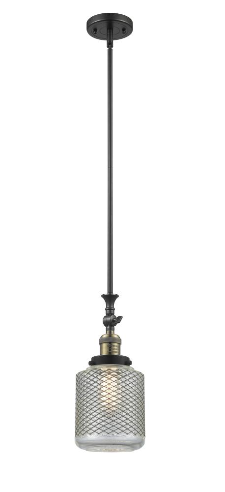 Stanton - 1 Light - 6 inch - Black Antique Brass - Stem Hung - Adjustable Mini Pendant