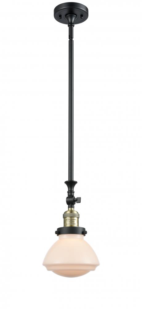 Olean - 1 Light - 7 inch - Black Antique Brass - Stem Hung - Adjustable Mini Pendant