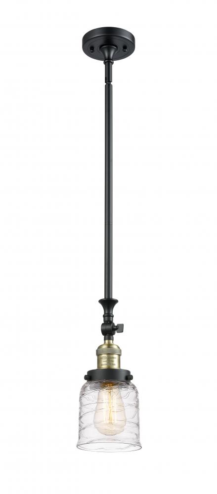 Bell - 1 Light - 5 inch - Black Antique Brass - Stem Hung - Adjustable Mini Pendant