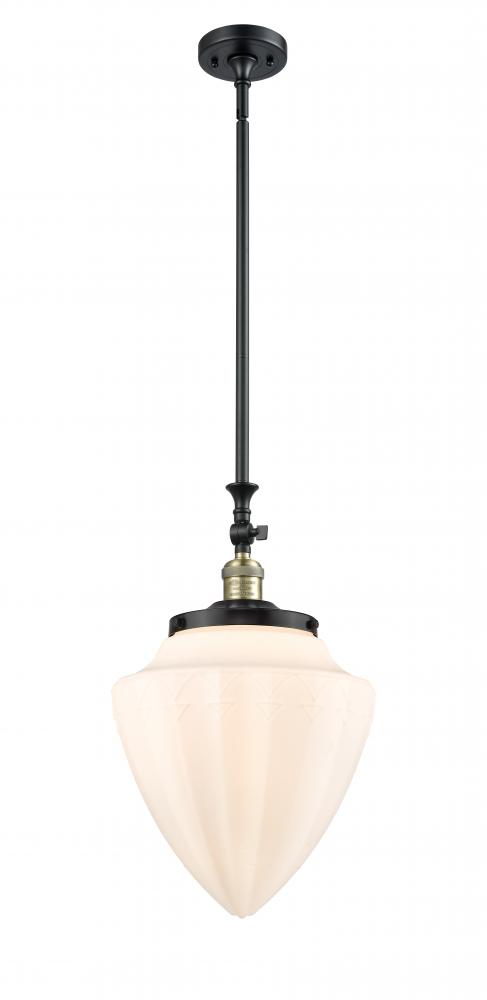 Bullet - 1 Light - 12 inch - Black Antique Brass - Stem Hung - Adjustable Mini Pendant