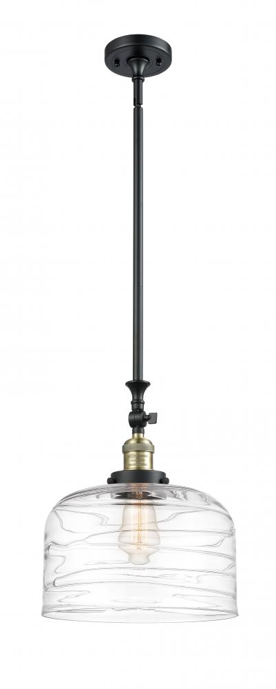 Bell - 1 Light - 12 inch - Black Antique Brass - Stem Hung - Adjustable Mini Pendant