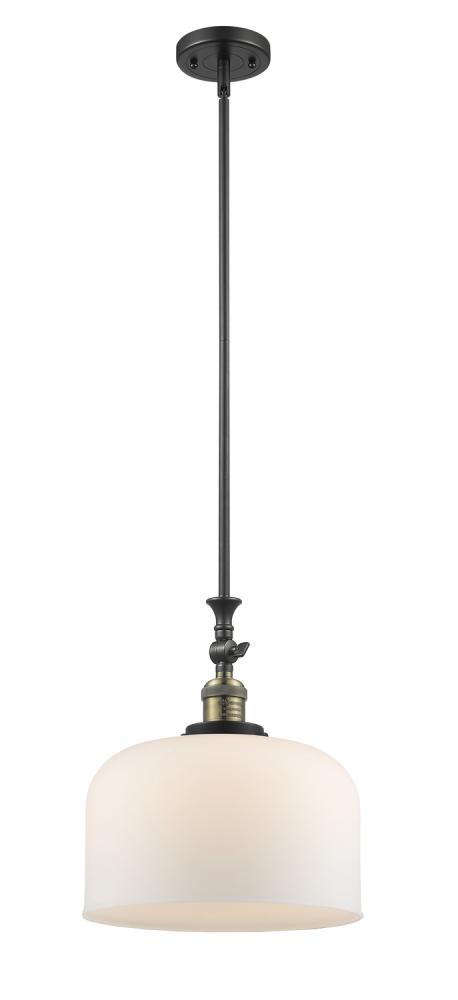 Bell - 1 Light - 12 inch - Black Antique Brass - Stem Hung - Adjustable Mini Pendant