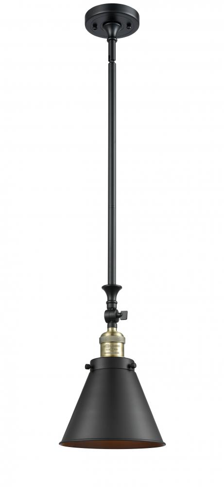 Appalachian - 1 Light - 8 inch - Black Antique Brass - Stem Hung - Adjustable Mini Pendant