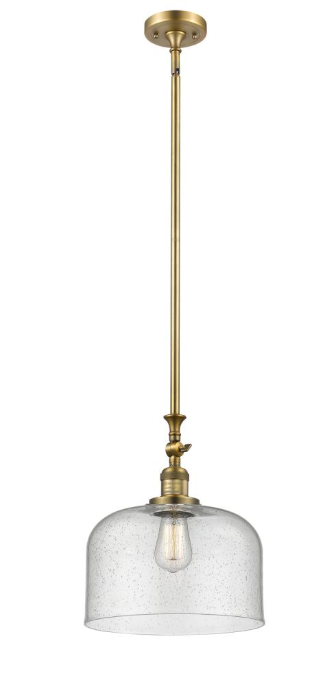 Bell - 1 Light - 12 inch - Brushed Brass - Stem Hung - Adjustable Mini Pendant