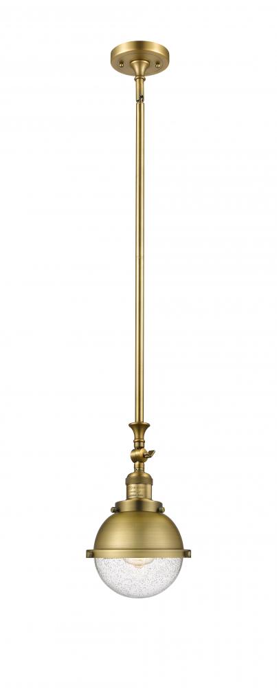 Hampden - 1 Light - 7 inch - Brushed Brass - Stem Hung - Adjustable Mini Pendant