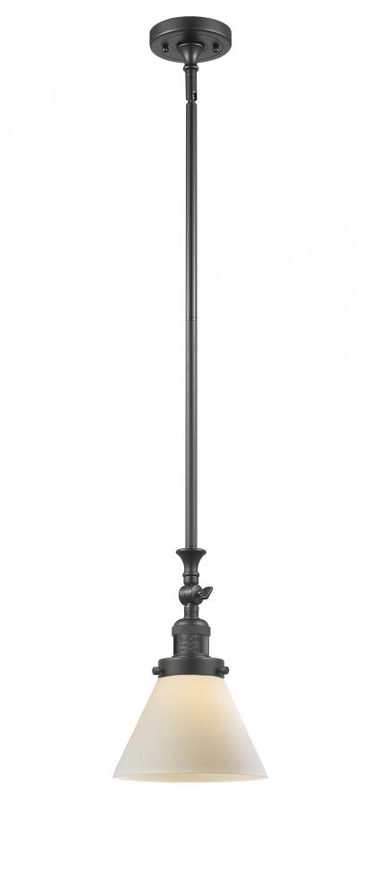 Cone - 1 Light - 8 inch - Oil Rubbed Bronze - Stem Hung - Adjustable Mini Pendant