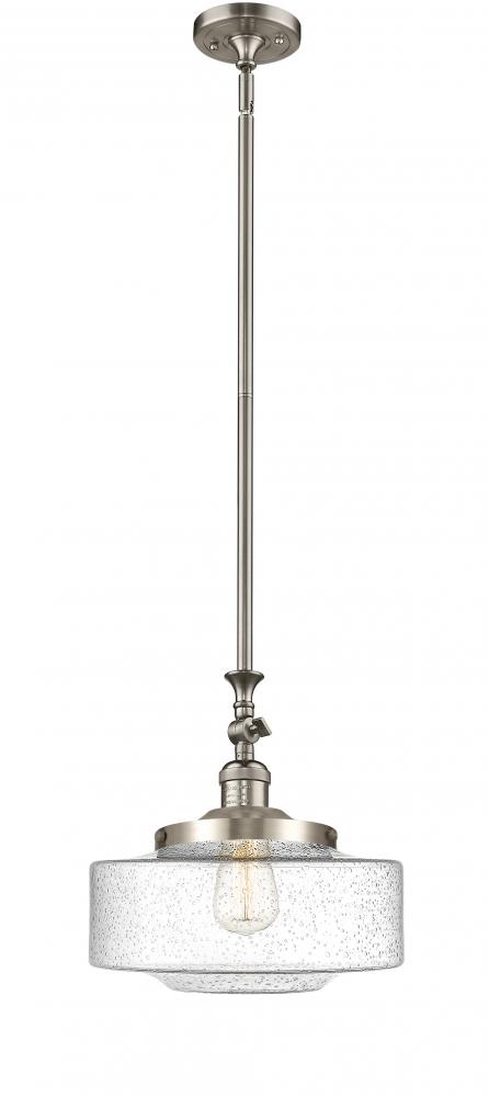 Bridgeton - 1 Light - 12 inch - Brushed Satin Nickel - Stem Hung - Adjustable Mini Pendant