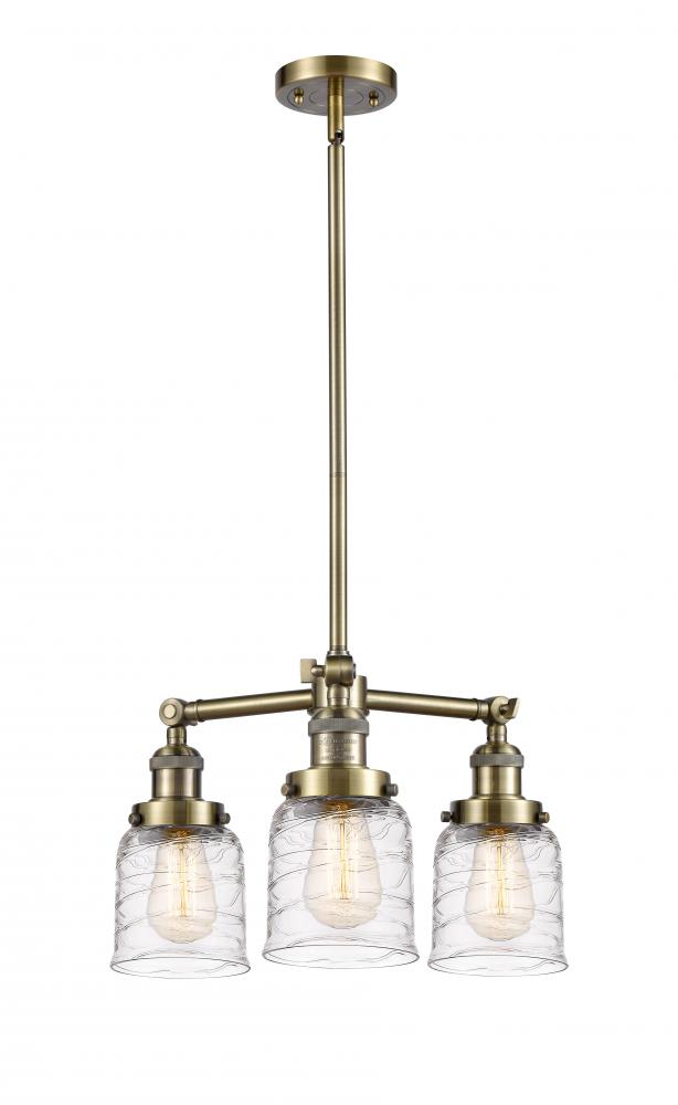 Bell - 3 Light - 19 inch - Antique Brass - Stem Hung - Chandelier