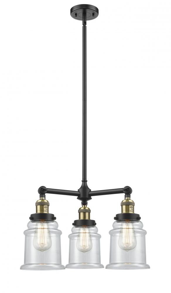 Canton - 3 Light - 18 inch - Black Antique Brass - Stem Hung - Chandelier