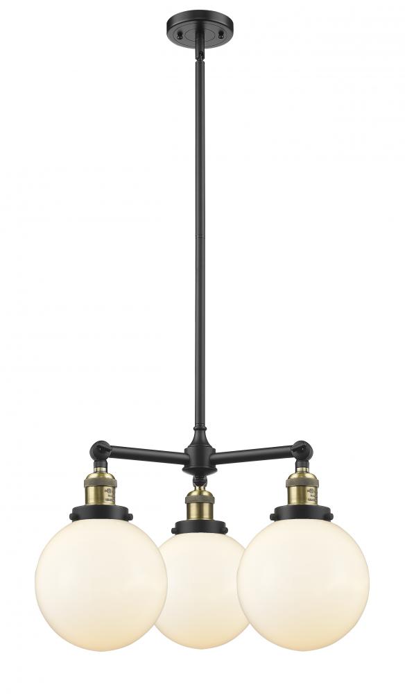 Beacon - 3 Light - 22 inch - Black Antique Brass - Stem Hung - Chandelier