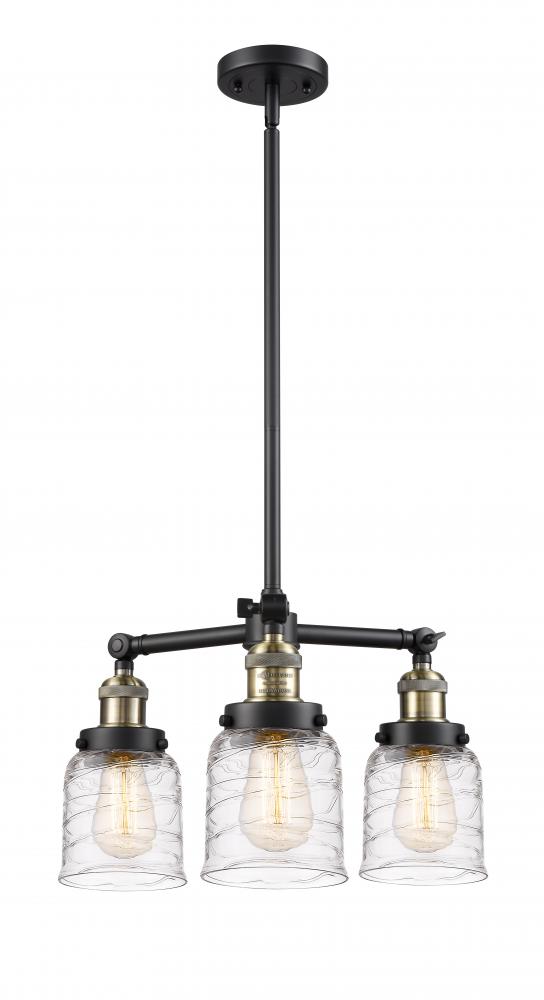 Bell - 3 Light - 19 inch - Black Antique Brass - Stem Hung - Chandelier