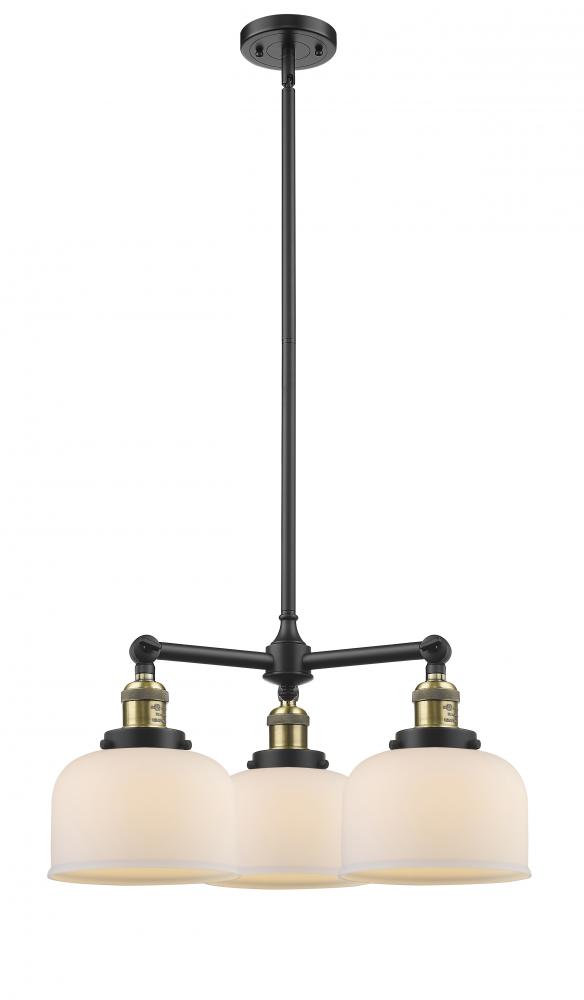 Bell - 3 Light - 22 inch - Black Antique Brass - Stem Hung - Chandelier