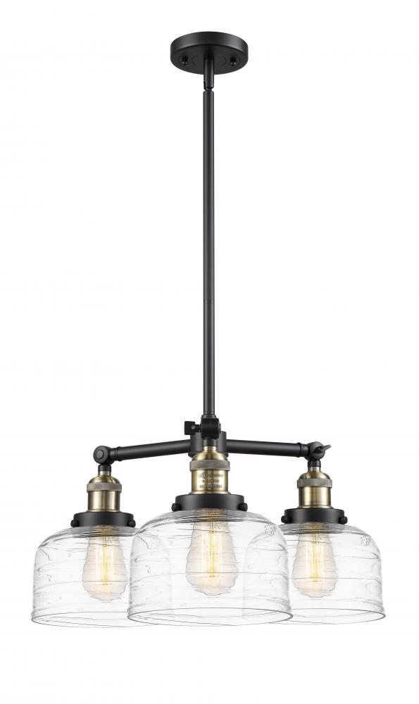 Bell - 3 Light - 22 inch - Black Antique Brass - Stem Hung - Chandelier