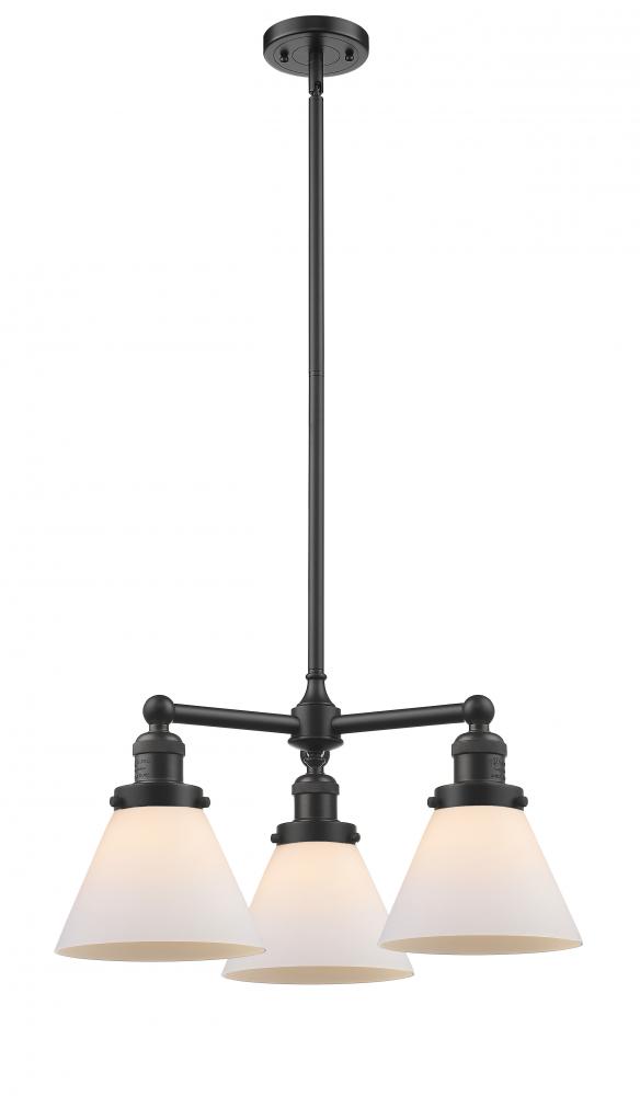 Cone - 3 Light - 22 inch - Oil Rubbed Bronze - Stem Hung - Chandelier