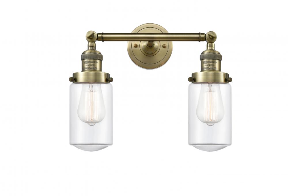 Dover - 2 Light - 14 inch - Antique Brass - Adjustable Bath Vanity Light