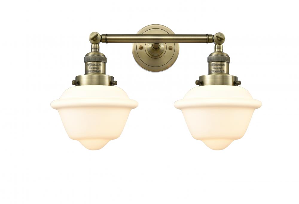Oxford - 2 Light - 17 inch - Antique Brass - Adjustable Bath Vanity Light