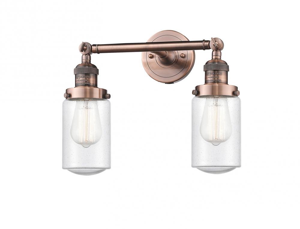 Dover - 2 Light - 14 inch - Antique Copper - Adjustable Bath Vanity Light