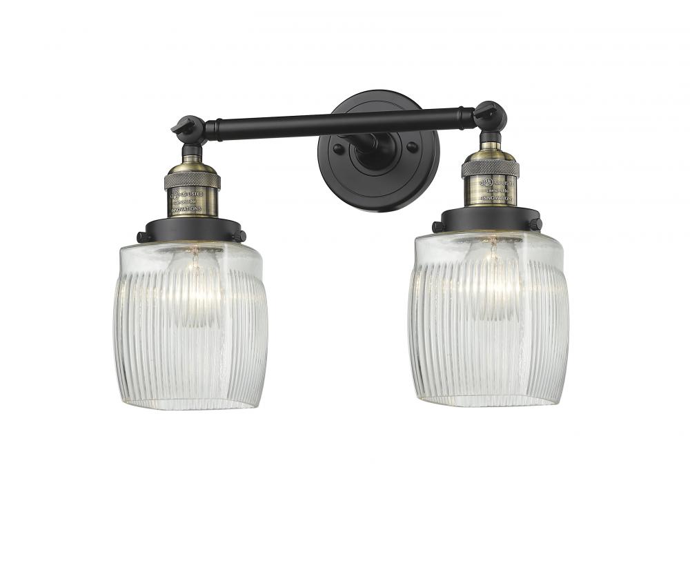 Colton - 2 Light - 16 inch - Black Antique Brass - Adjustable Bath Vanity Light