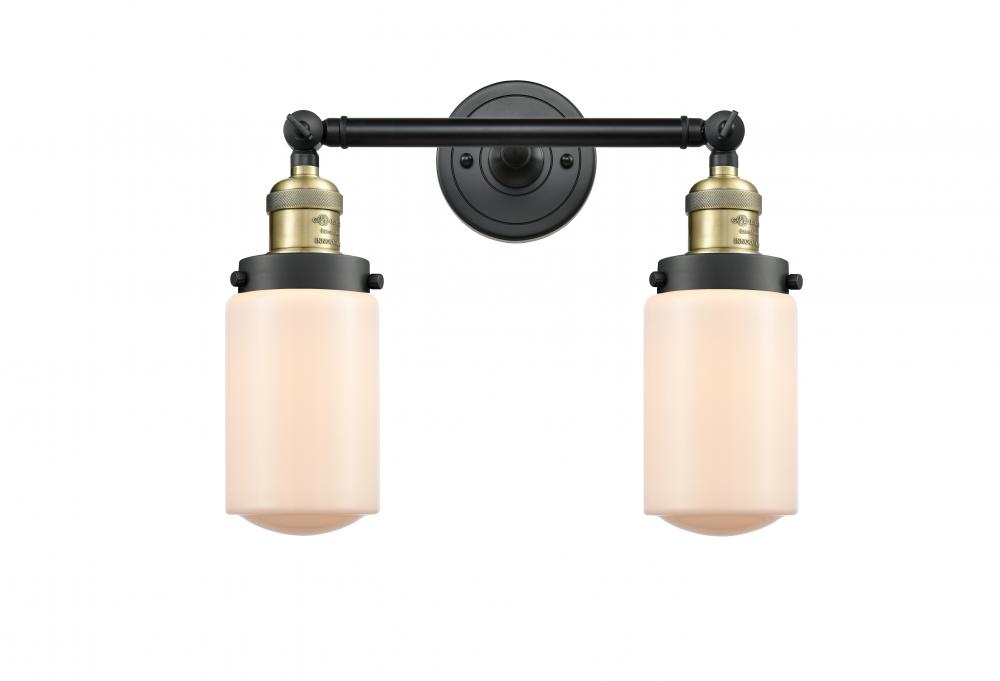 Dover - 2 Light - 14 inch - Black Antique Brass - Adjustable Bath Vanity Light
