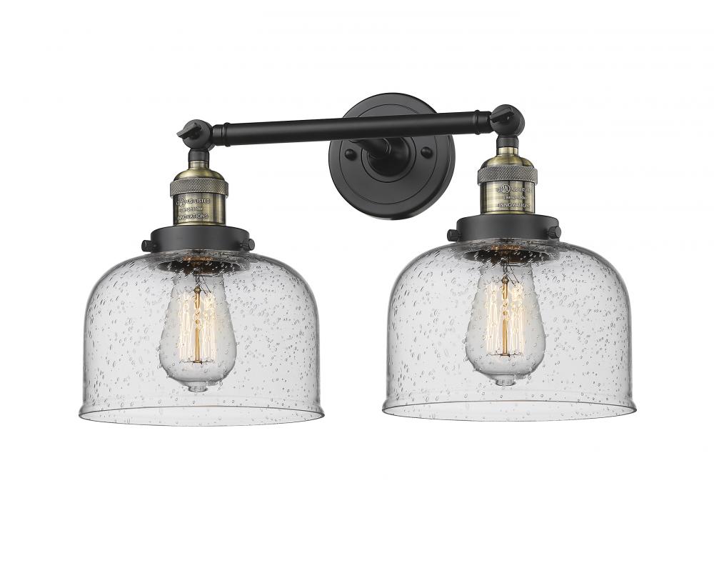 Bell - 2 Light - 19 inch - Black Antique Brass - Adjustable Bath Vanity Light