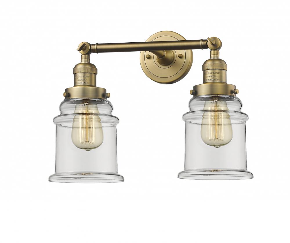 Canton - 2 Light - 17 inch - Brushed Brass - Adjustable Bath Vanity Light