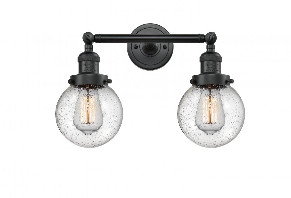 Beacon - 2 Light - 17 inch - Matte Black - Adjustable Bath Vanity Light