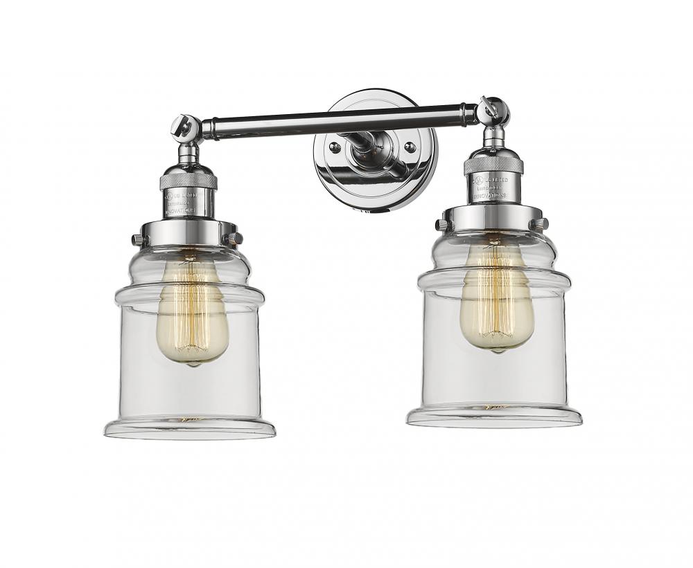 Canton - 2 Light - 17 inch - Polished Chrome - Adjustable Bath Vanity Light