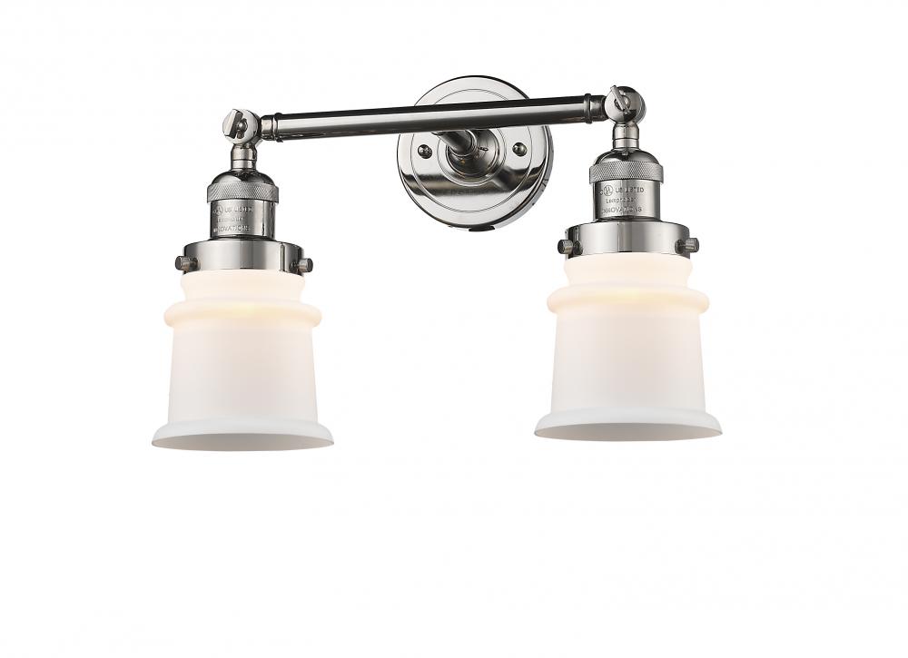 Canton - 2 Light - 17 inch - Polished Nickel - Adjustable Bath Vanity Light