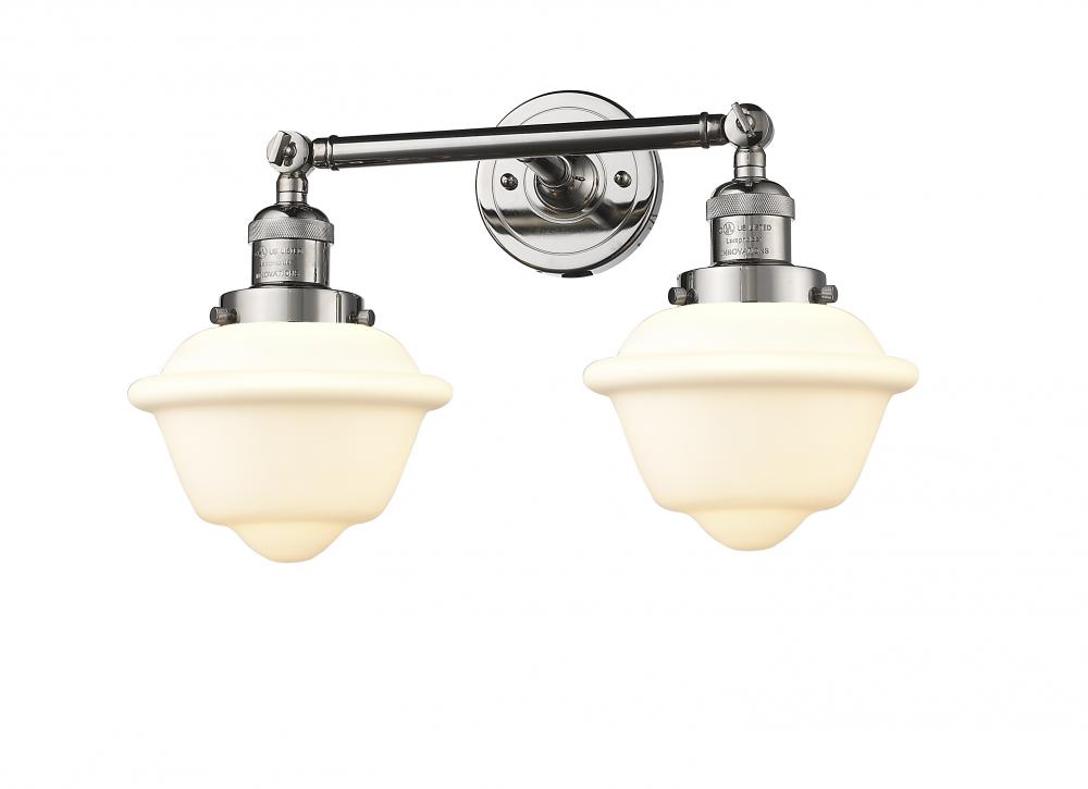 Oxford - 2 Light - 17 inch - Polished Nickel - Adjustable Bath Vanity Light