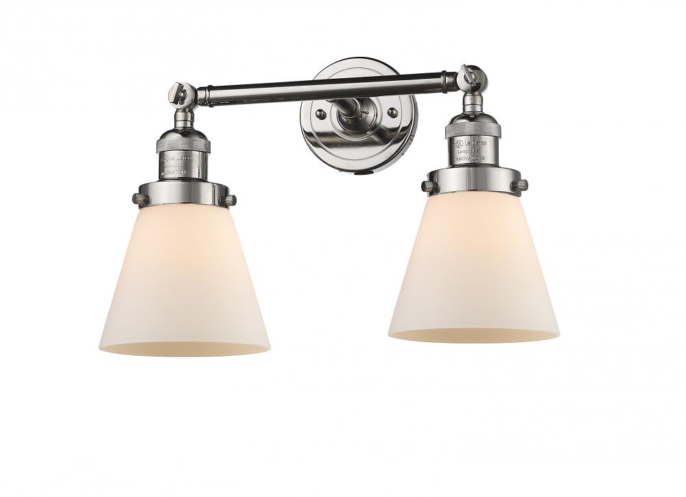 Cone - 2 Light - 16 inch - Polished Nickel - Adjustable Bath Vanity Light
