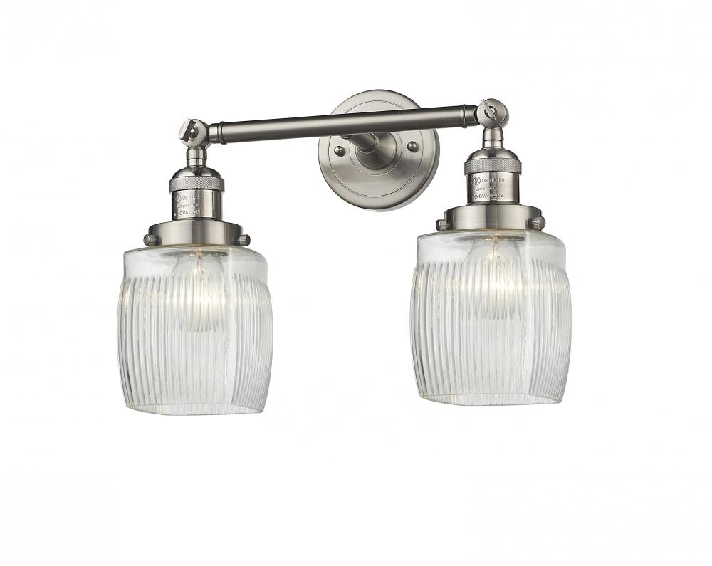 Colton - 2 Light - 16 inch - Brushed Satin Nickel - Adjustable Bath Vanity Light