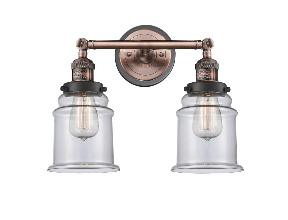 Canton - 2 Light - 17 inch - Antique Copper - Adjustable Bath Vanity Light
