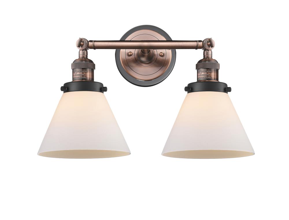 Cone - 2 Light - 18 inch - Antique Copper - Adjustable Bath Vanity Light