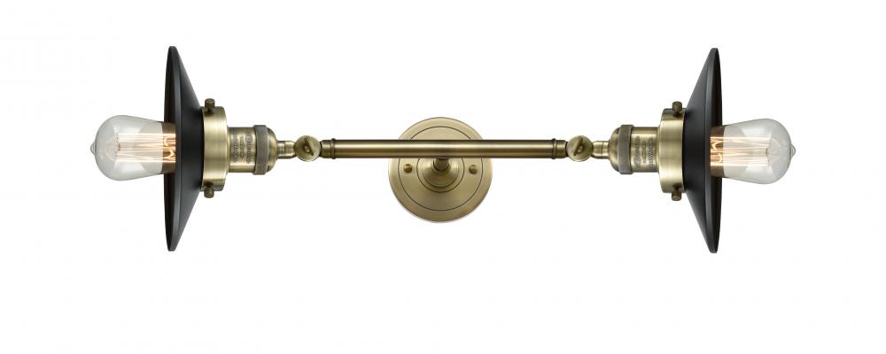 Railroad - 2 Light - 8 inch - Antique Brass - Adjustable Bath Vanity Light