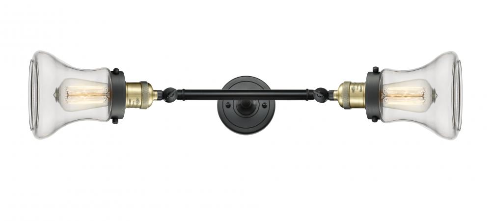 Bellmont - 2 Light - 6 inch - Black Antique Brass - Adjustable Bath Vanity Light