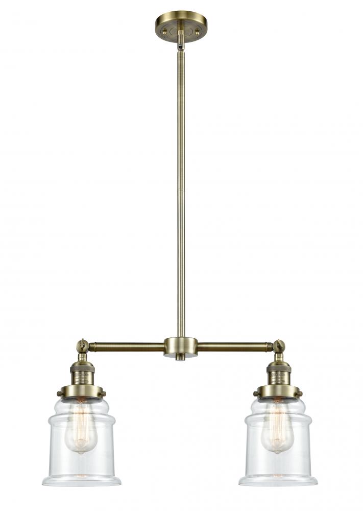 Canton - 2 Light - 21 inch - Antique Brass - Stem Hung - Adjustable Island Light