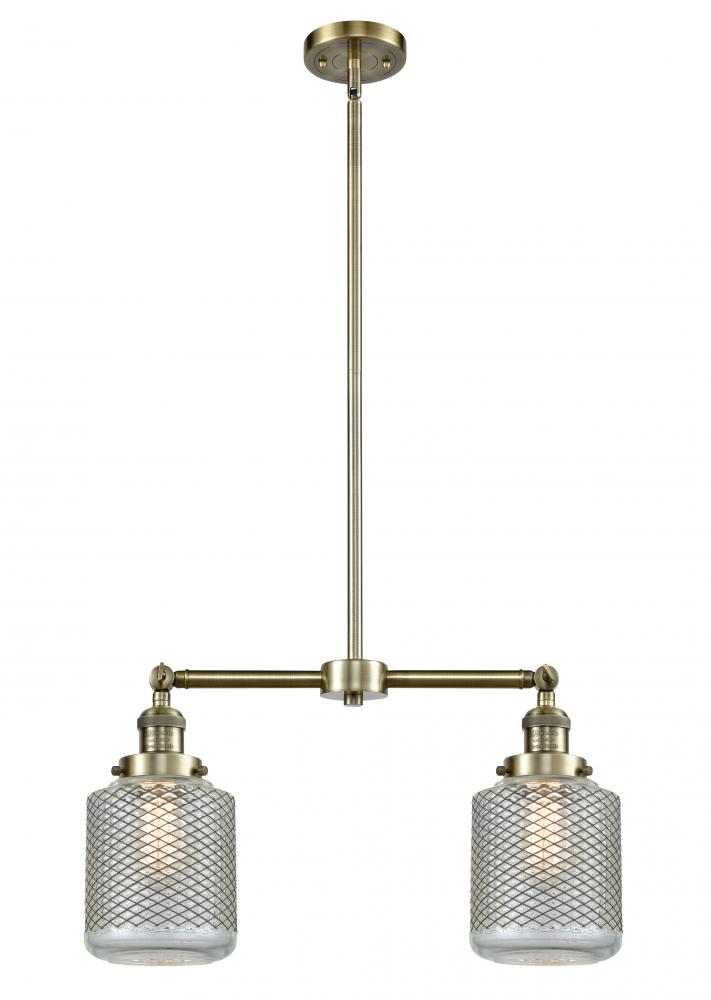 Stanton - 2 Light - 23 inch - Antique Brass - Stem Hung - Adjustable Island Light
